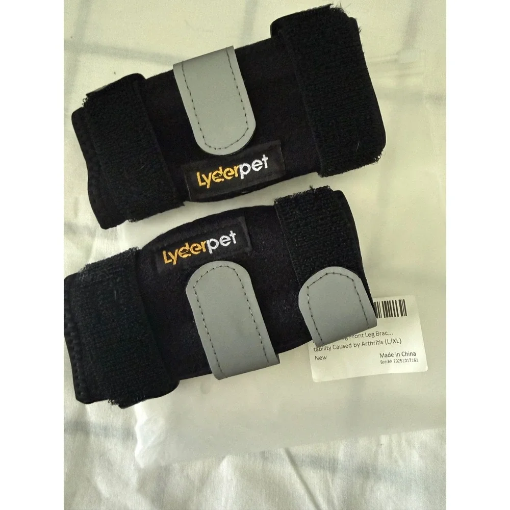 Lyderpet Pair of Front Leg Dog Braces for L-XL Canine Black